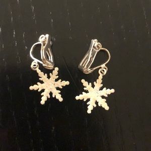snowflake clip earrings